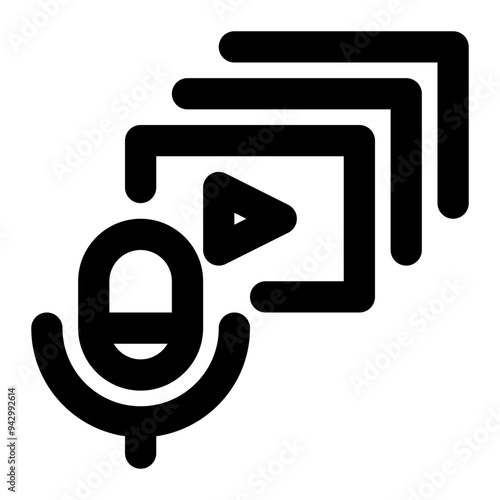 episode, session, galleries, serial, podcast outline icon