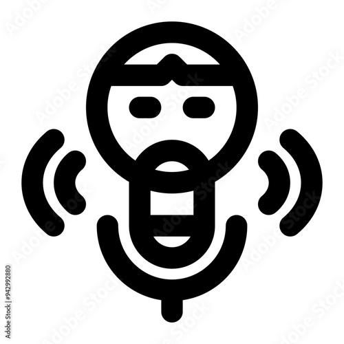 podcaster, podcast, podcasting, announcer, broadcaster outline icon