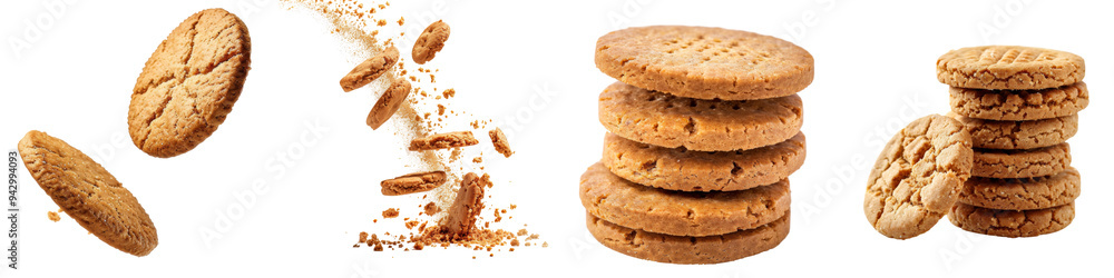 Collection of biscuit Ginger cookies isolated on white or transparent background Collection of biscuit Ginger cookies isolated on white or transparent background