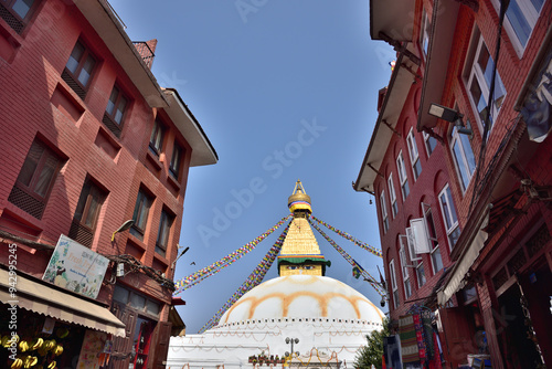 Boudanath is the most famous landmark in Kathmandu, Nepal photo