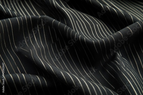 Wallpaper Mural Close-up of Black and White Striped Fabric with Subtle Texture Torontodigital.ca