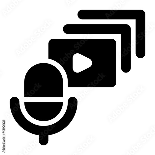 episode, session, galleries, serial, podcast solid or glyph icon