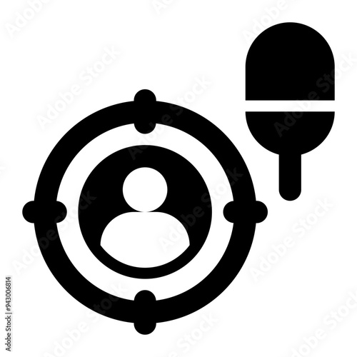 narrowcast, target audience, segmentation, podcast, specific audience solid or glyph icon