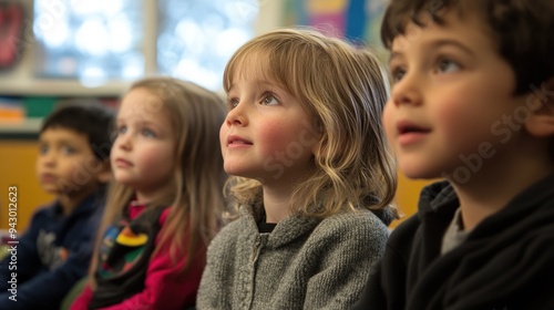 Children Looking Up in a Classroom