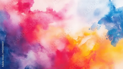 Abstract Watercolor Painting with Vibrant Colors