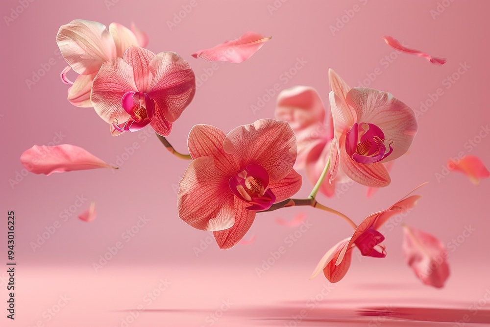 Levitating Wildflowers on Soft Pastel Backdrop - Hyperrealistic Studio Photography Levitating Wildflowers on Soft Pastel Backdrop - Hyperrealistic Studio Photography