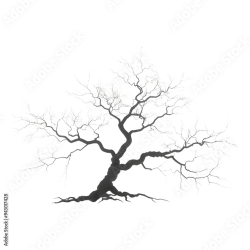 dead tree on white background