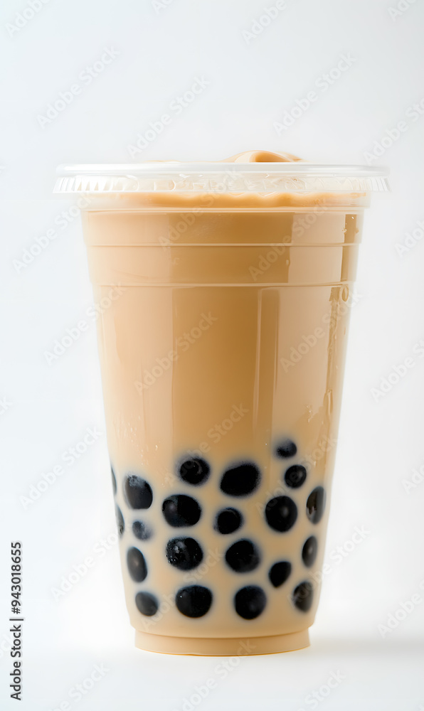Bubble tea drink in plastic cup isolated Bubble tea drink in plastic cup isolated