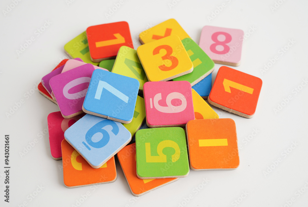 Number wood block cubes for learning Mathematic, education math concept. Number wood block cubes for learning Mathematic, education math concept.