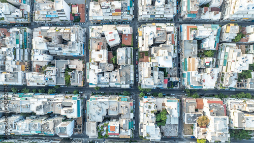 Fototapeta Naklejka Na Ścianę i Meble -  Top down view of apartment buildings