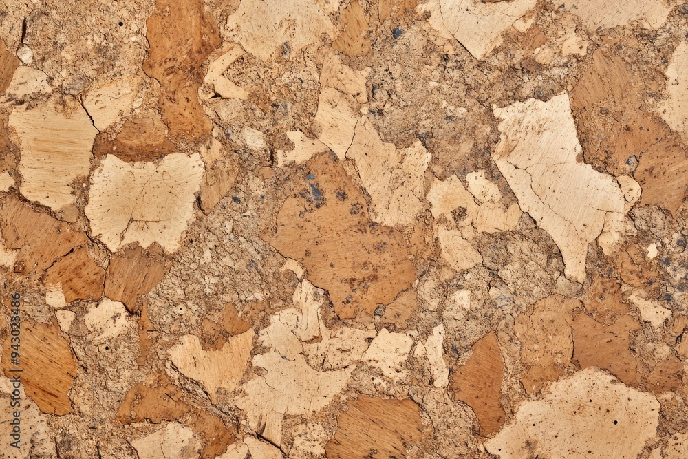Close-up of Cracked and Fragmented Cork Surface Close-up of Cracked and Fragmented Cork Surface