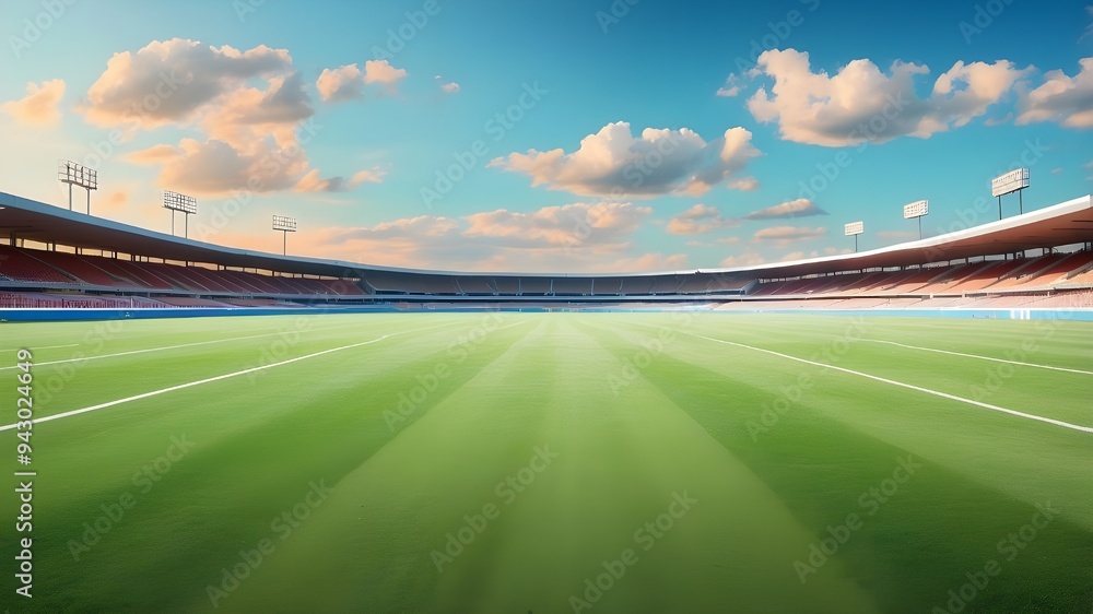 Running track race with green grass and lovely sky background, vacant runway, stadium venue for a sporting event. Running track race with green grass and lovely sky background, vacant runway, stadium venue for a sporting event.