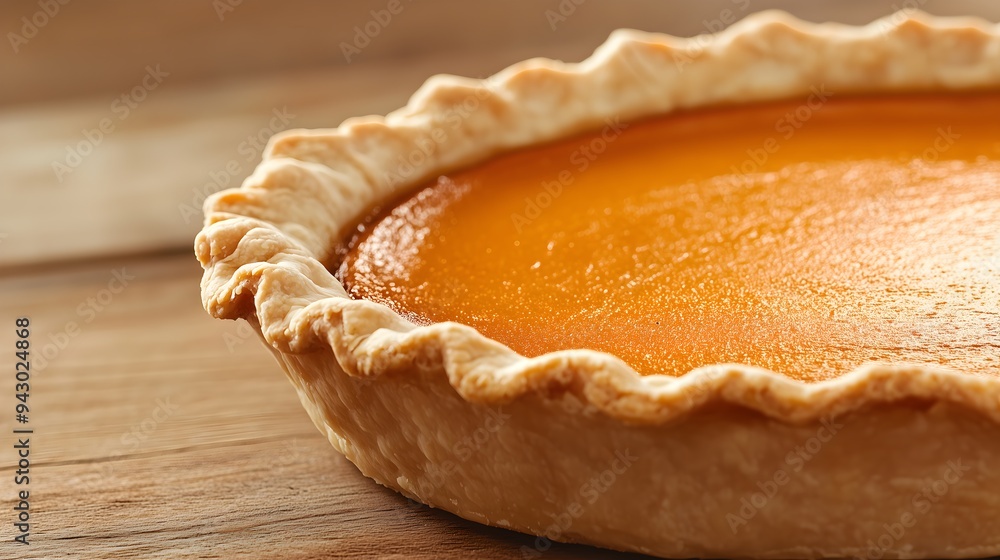 Closeup Freshly Baked Classic Pumpkin Pie Closeup Freshly Baked Classic Pumpkin Pie
