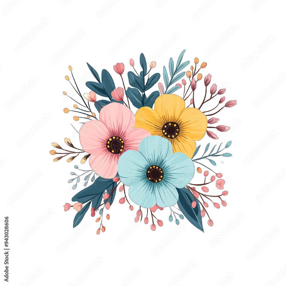 Hand-Painted Flower Arrangement