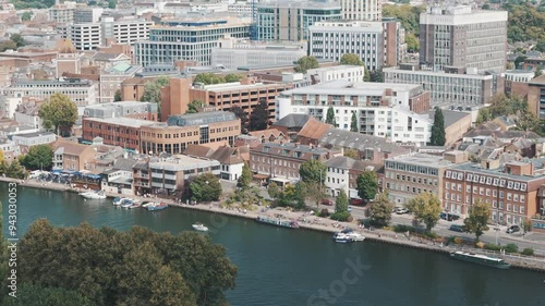 Aerial of Kingston upon Thames in the London suburb, UK