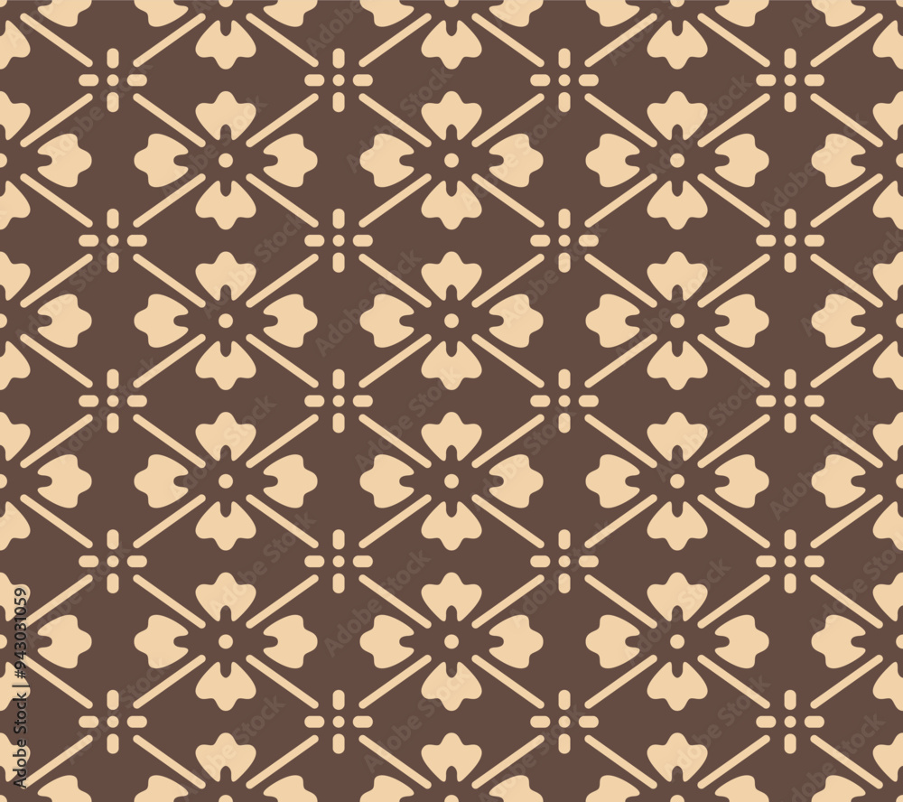 Japanese Diamond Flower Net Vector Seamless Pattern Japanese Diamond Flower Net Vector Seamless Pattern