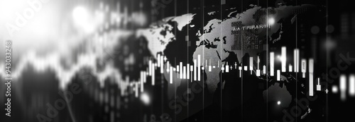 Global Stock Market Chart with World Map