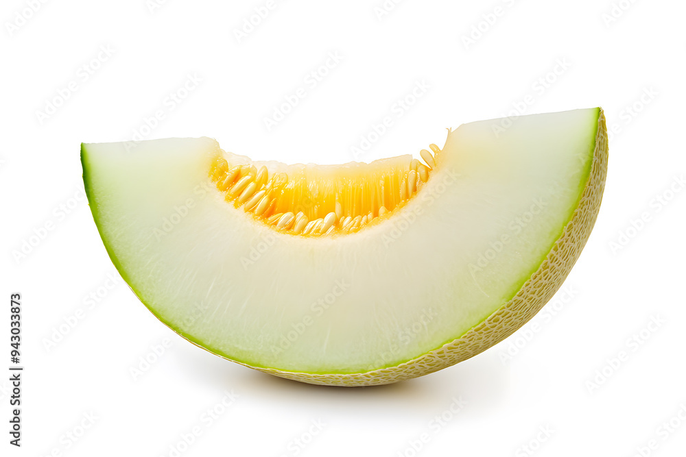 Cut of fresh ripe melon isolated on white background Cut of fresh ripe melon isolated on white background