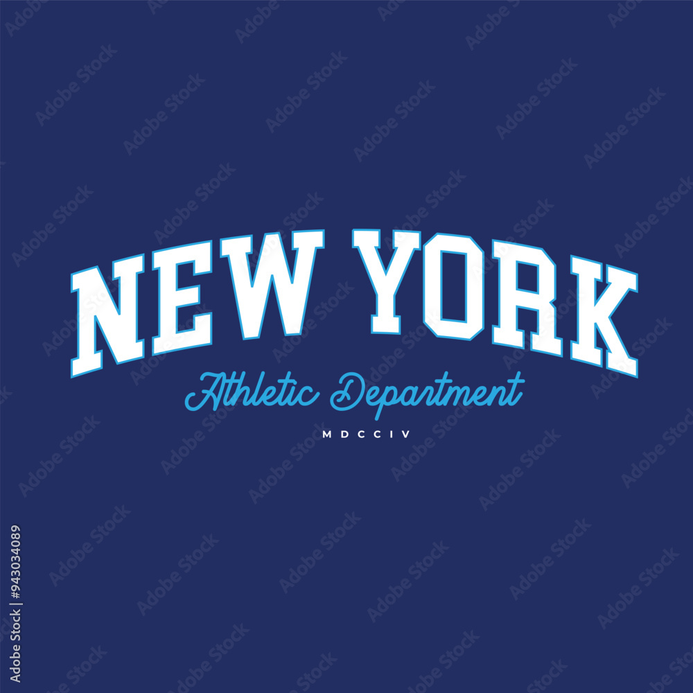 new york logo, white letter blue background, varsity new york logo, white letter blue background, varsity