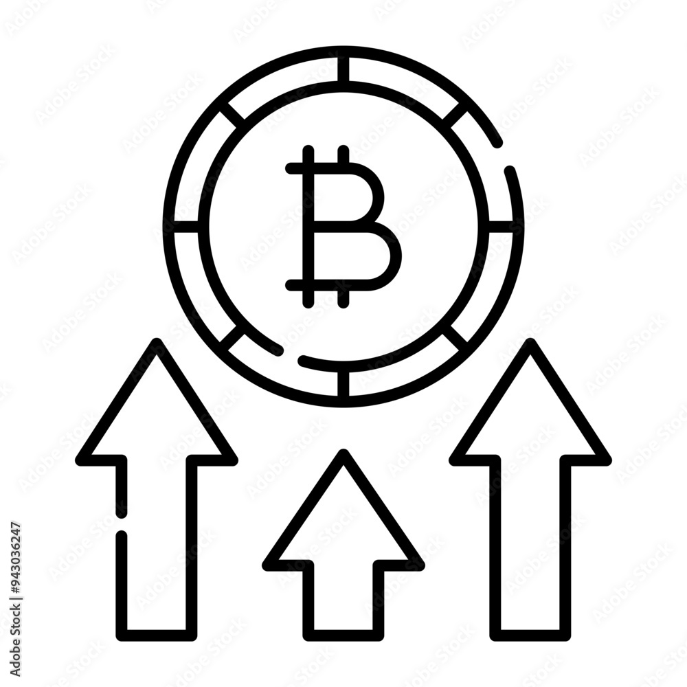 bitcon up line icon