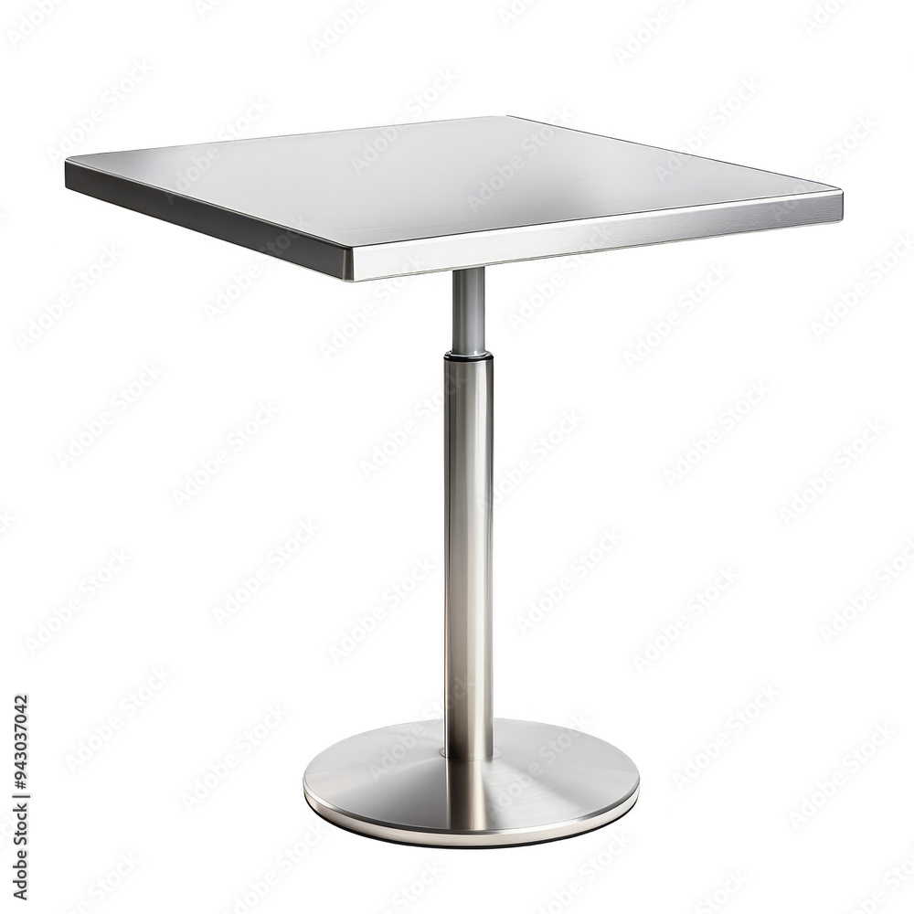 Stainless steel table for placing items or drinks, used for socializing. Stainless steel table for placing items or drinks, used for socializing.