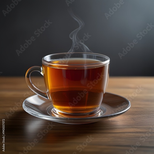 a cup of hot tea on a plate