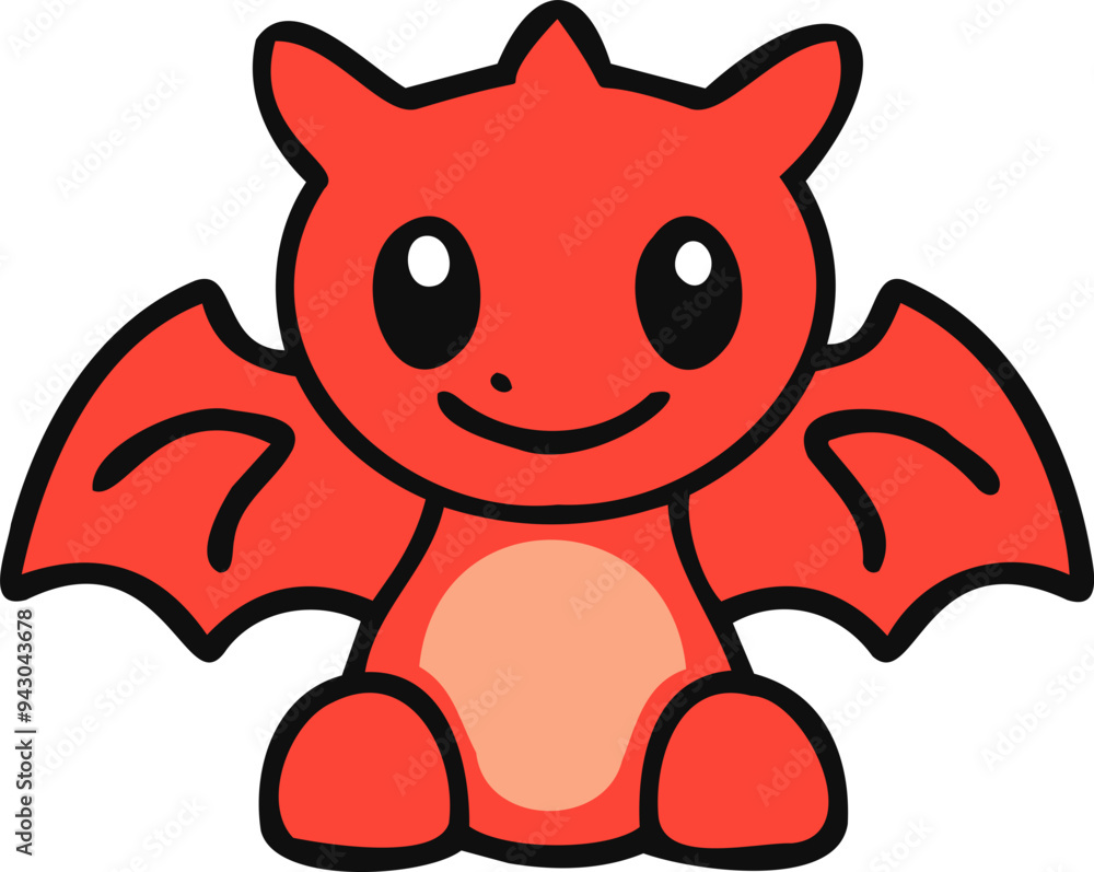 Fototapeta premium red dragon illustration