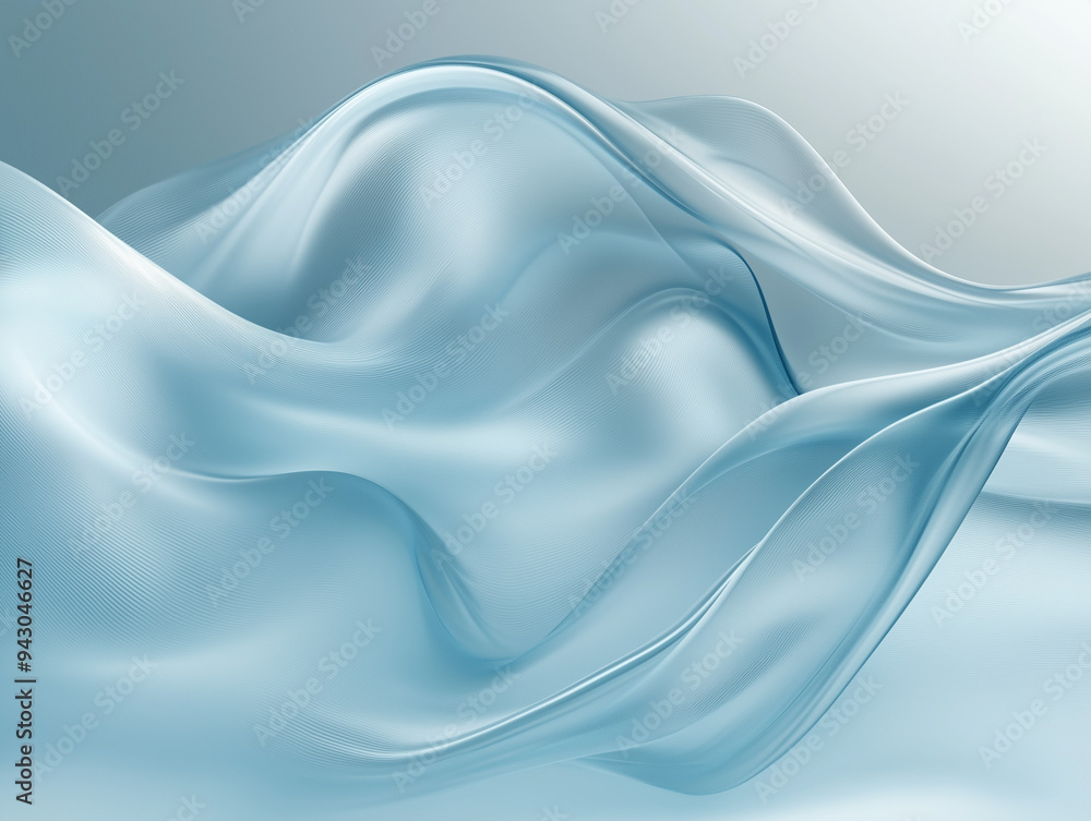 Fototapeta premium Serene Flowing Blue Waves | 静かな流れる青の波