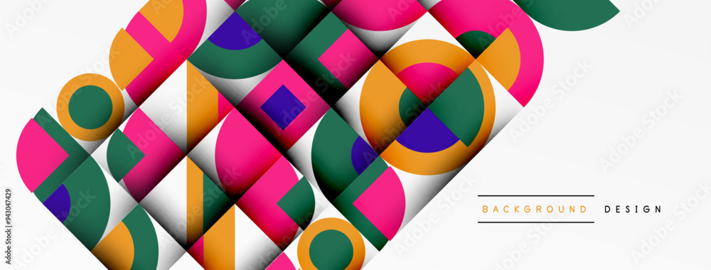 Geometric design abstract background - circles squares Geometric design abstract background - circles squares