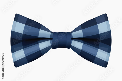 Elegant blue checkered bowtie
