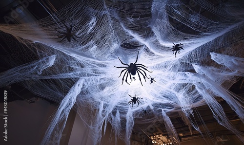 Giant Spider Web on the Ceilin photo