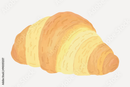 Delicious flaky croissant illustration