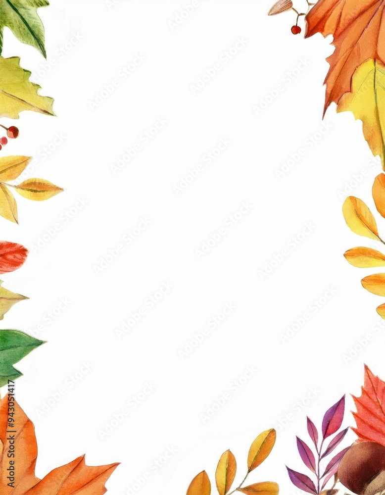 Illustration border, frame on the theme of autumn Illustration border, frame on the theme of autumn
