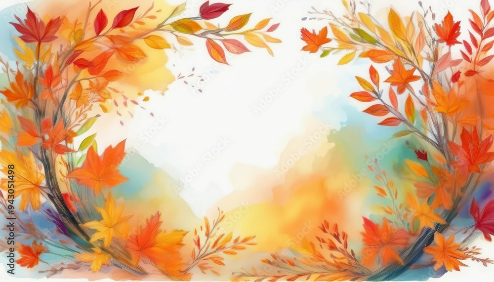 Autumn themed frame illustration Autumn themed frame illustration