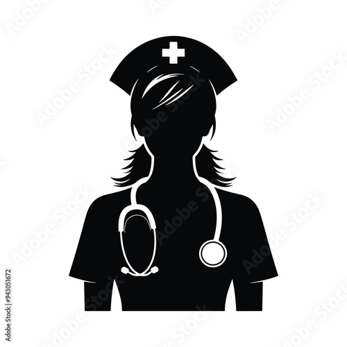Medical assistant vector icon on white background, hospital nurse icon, doctor vector icon, medical care icon