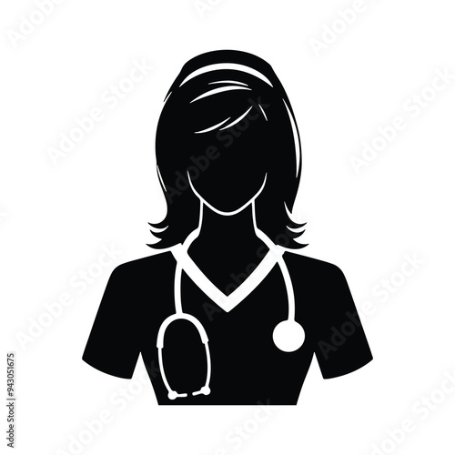 Medical assistant vector icon on white background, hospital nurse icon, doctor vector icon, medical care icon