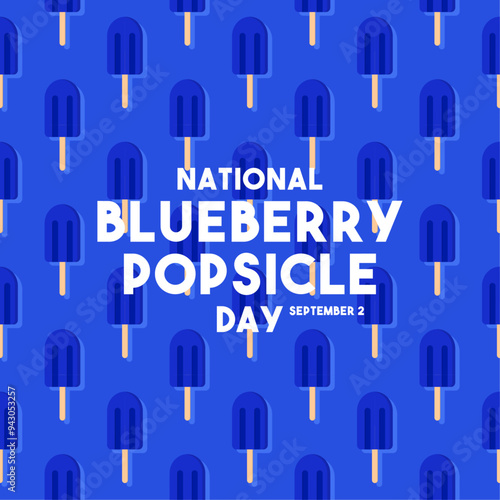 National Blueberry Popsicle Day. September 2. Seamless pattern.