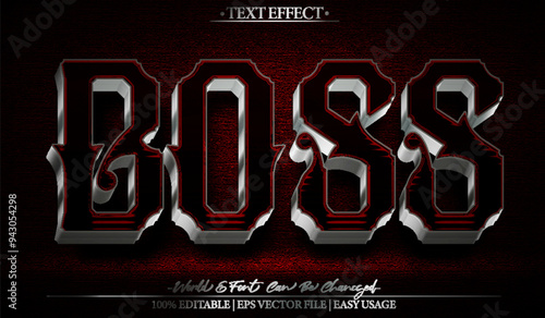Boss Vector Text Effect Editable Alphabet Mafia Gangster Criminal
