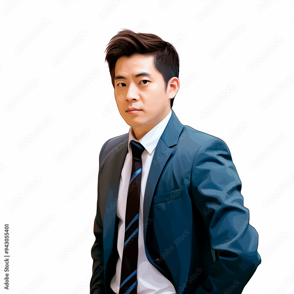 Avatar de un hombre adulto asiatico con traje y corbata Avatar de un hombre adulto asiatico con traje y corbata