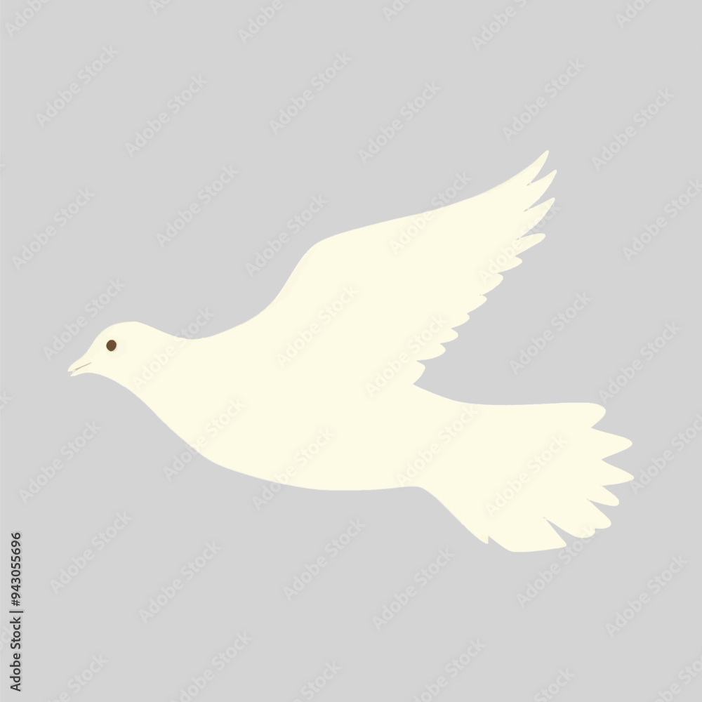 Minimalist white dove illustration Minimalist white dove illustration