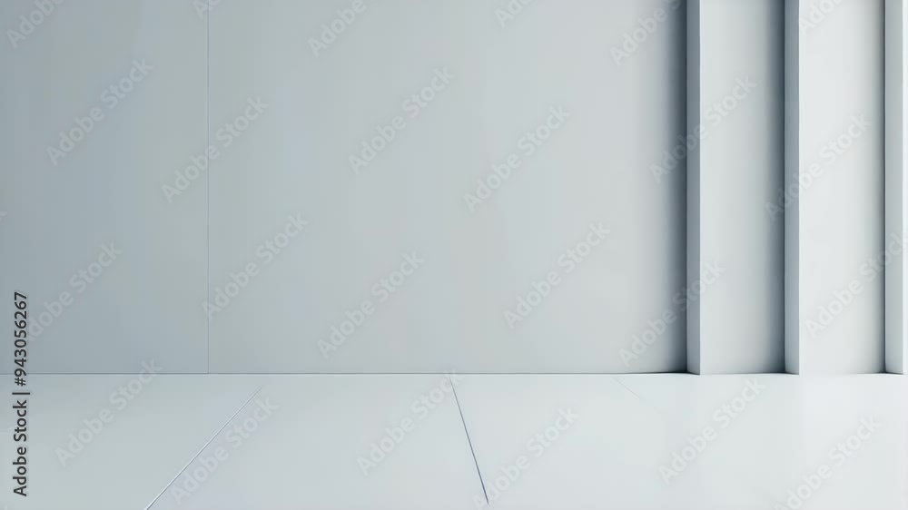 A minimalist interior space with a smooth, light-colored floor and walls. A minimalist interior space with a smooth, light-colored floor and walls.