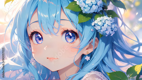 Hydrangea girl for anime wallpaper pc photo