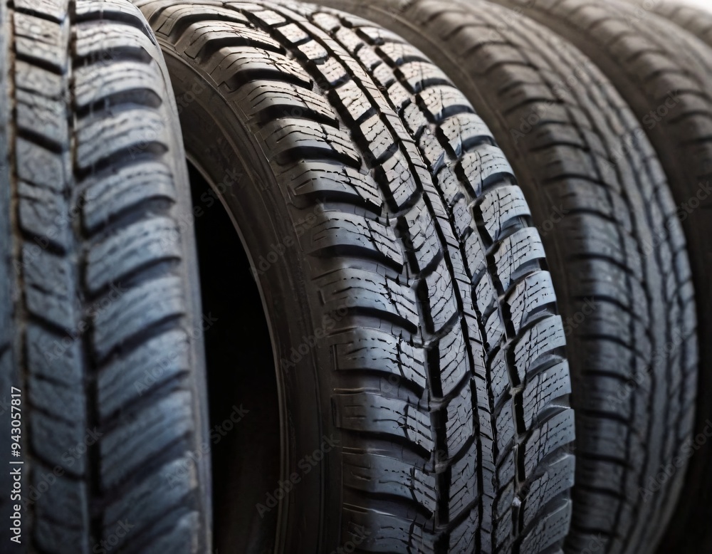 Tires isolated on the white background. Ai generated image Tires isolated on the white background. Ai generated image