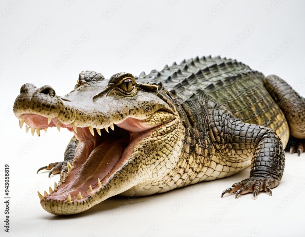 Crocodile on White Background. Ai generated image Crocodile on White Background. Ai generated image