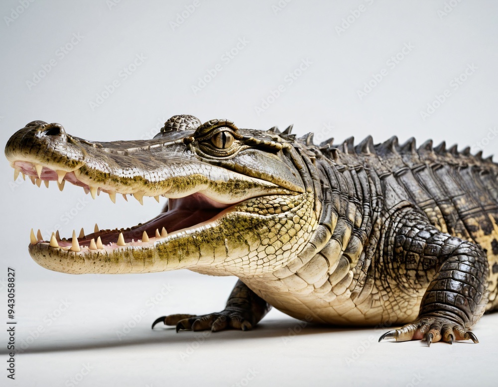 Obraz premium Crocodile on White Background. Ai generated image