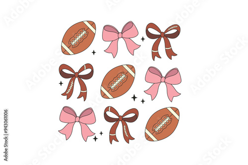Retro Football Coquette Sublimation T shirt Design