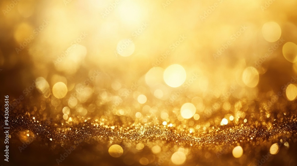 Golden glitter bokeh background with sparkling lights Golden glitter bokeh background with sparkling lights