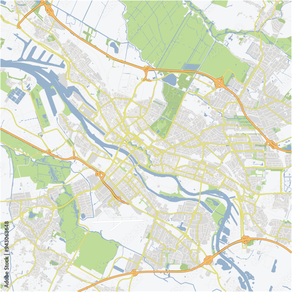 Fototapeta premium Road map of Bremen in Germany. Contains layered vector with roads water, parks, etc.
