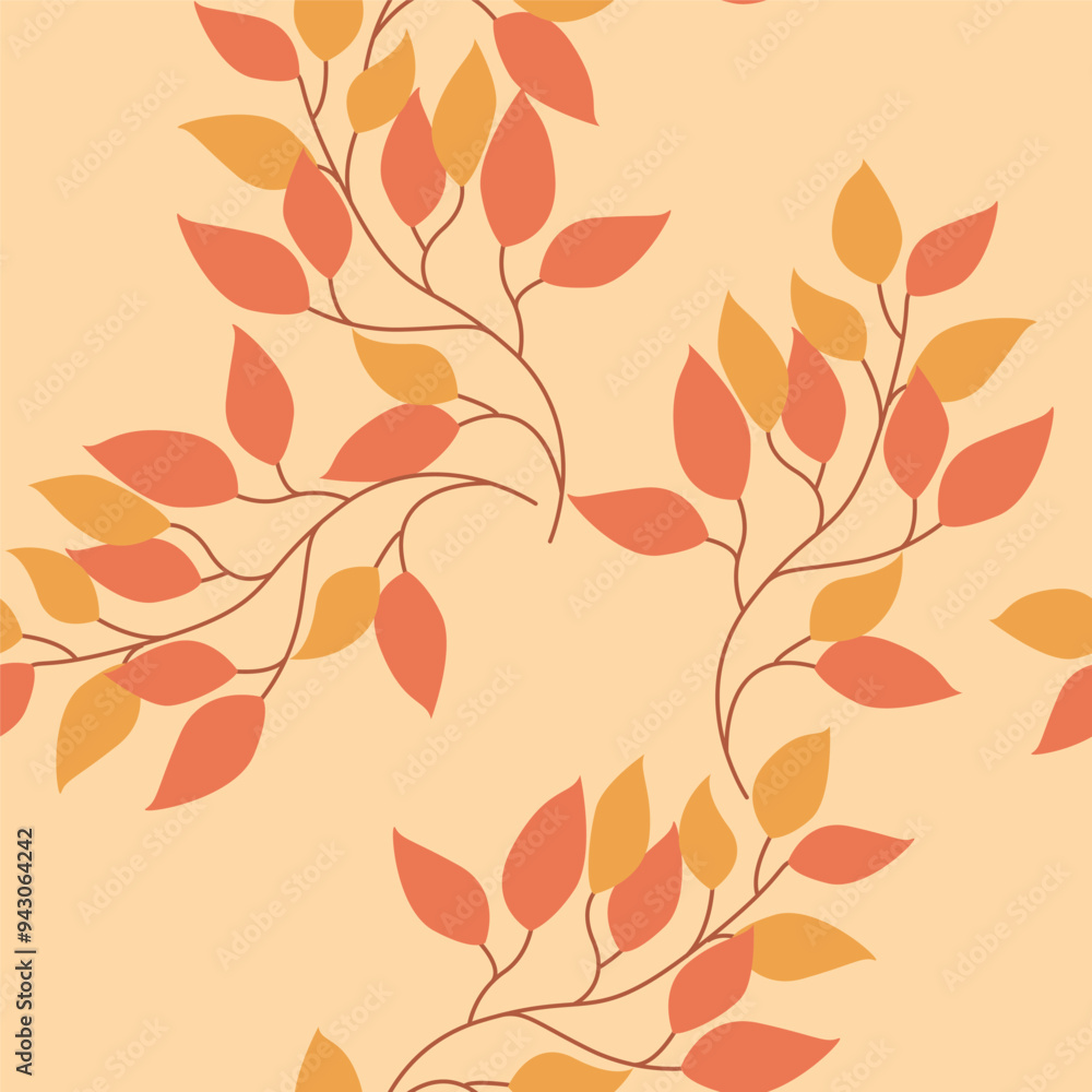 cute autumn leaf pattern seamless print on fabric cute autumn leaf pattern seamless print on fabric