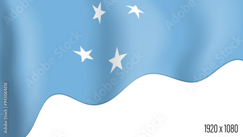 Micronesia country flag realistic independence day background. Micronesia commonwealth banner in motion waving, fluttering in wind. Festive patriotic HD format template for independence day